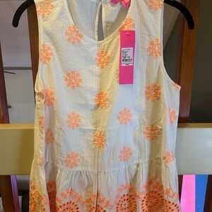 Lilly Pulitzer Sleeveless White and Orange Tank Top